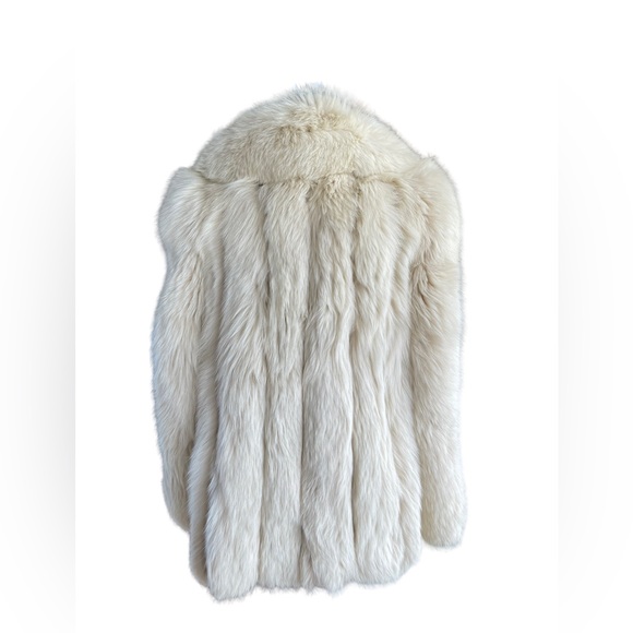 Unbranded Off White Arctic Blue Fox Fur Coat Jacket S / M - Picture 6 of 9